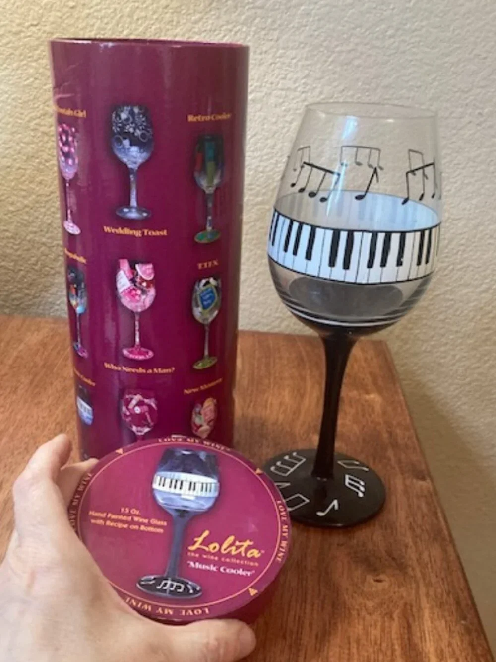 🎹 New Lolita “Music Cooler” Hand-Painted Wine Glass 🎶